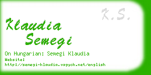 klaudia semegi business card